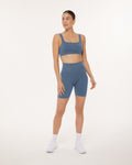 Seamless Ribbed Sculpting High-Waisted 6" Biker Shorts