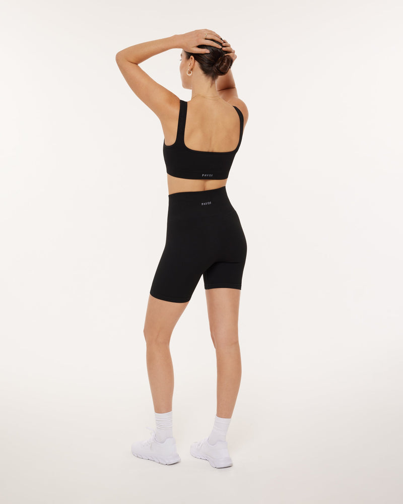 Seamless Ribbed Sculpting High-Waisted 6" Biker Shorts