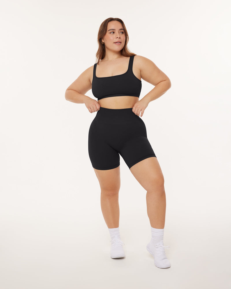 Seamless Ribbed Sculpting High-Waisted 6" Biker Shorts