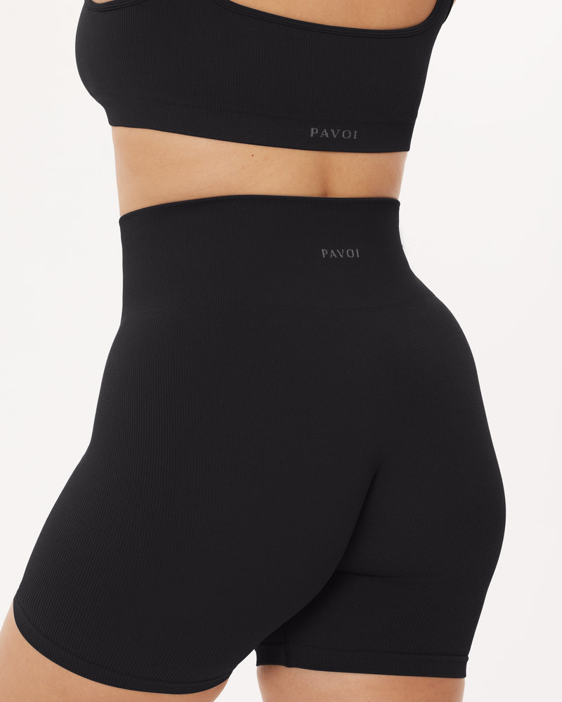 Seamless Ribbed Sculpting High-Waisted 6" Biker Shorts