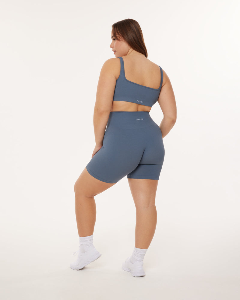 Seamless Ribbed Sculpting High-Waisted 6" Biker Shorts