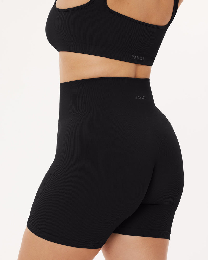 Seamless Ribbed Sculpting High-Waisted 6" Biker Shorts