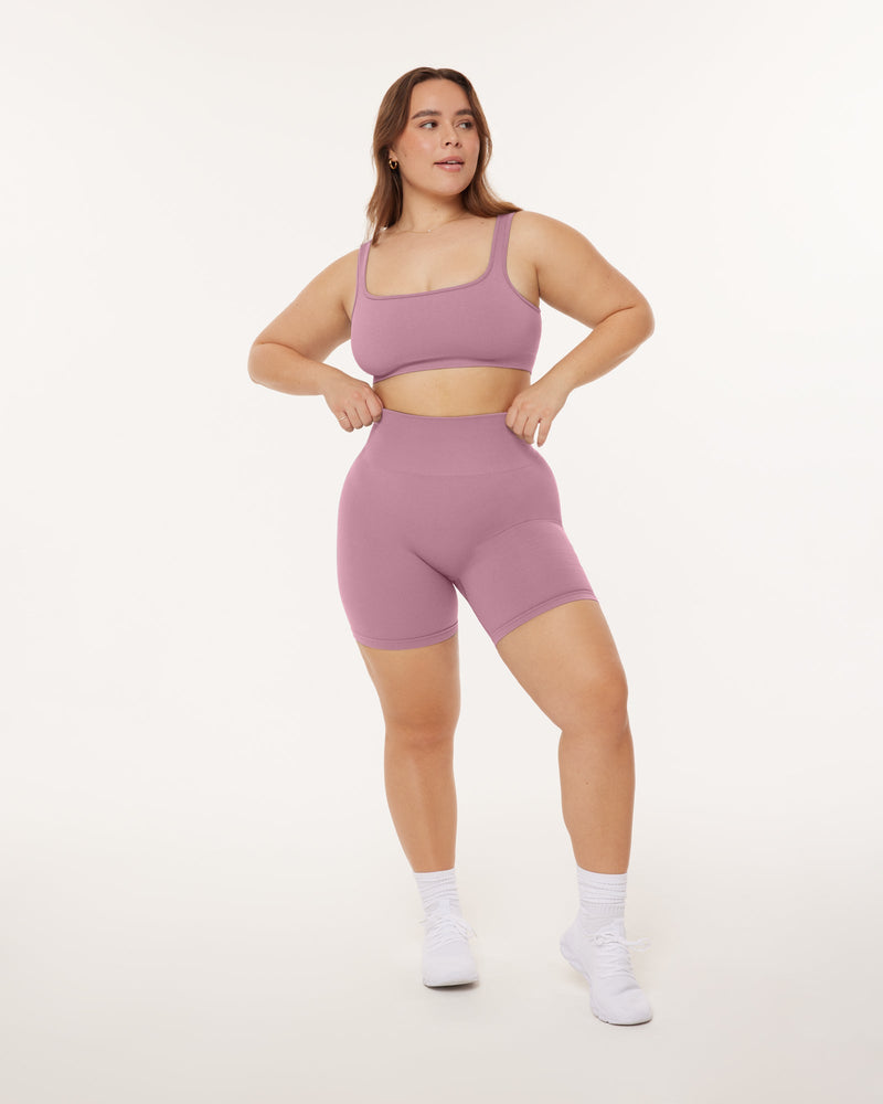 Seamless Ribbed Sculpting High-Waisted 6" Biker Shorts