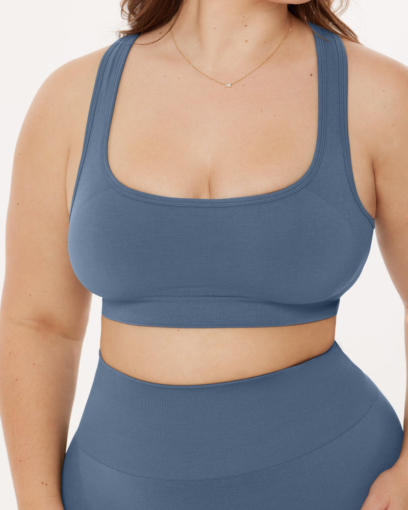 Seamless Medium-Support Padded Racerback Sports Bra