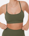 Seamless Padded Sports Bra with Convertible Cami Straps