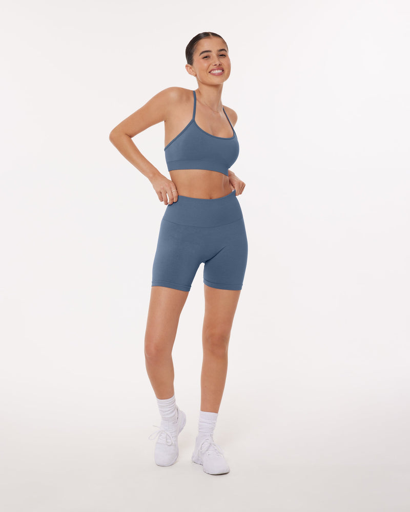 Seamless Padded Sports Bra with Convertible Cami Straps