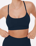 Seamless Padded Sports Bra with Convertible Cami Straps