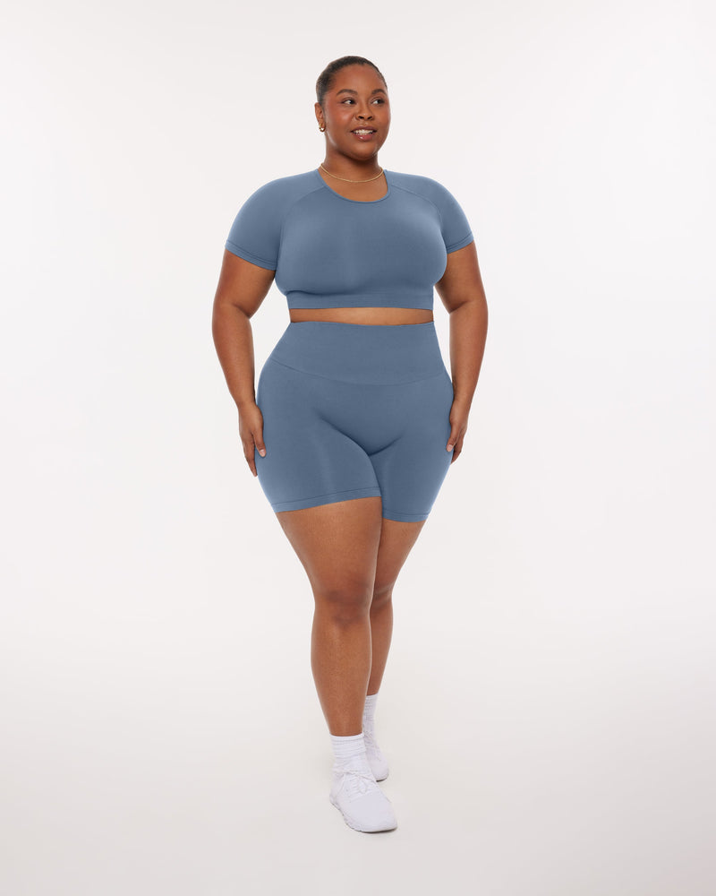 Seamless High-Support Short Sleeve Workout Crop Top