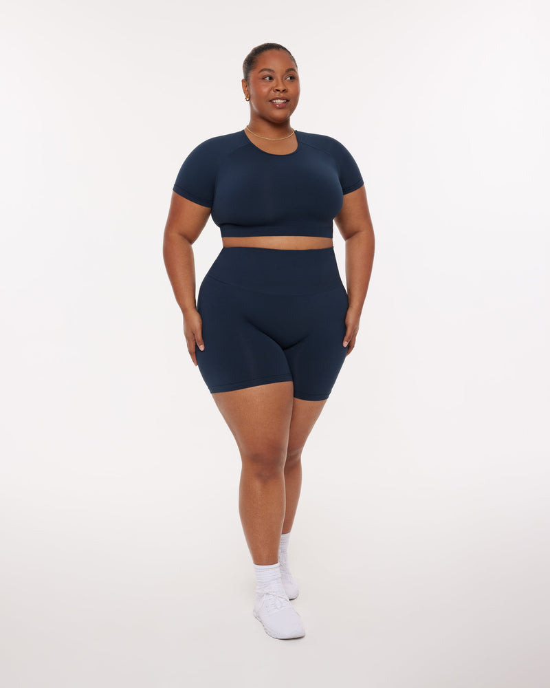 Seamless High-Support Short Sleeve Workout Crop Top