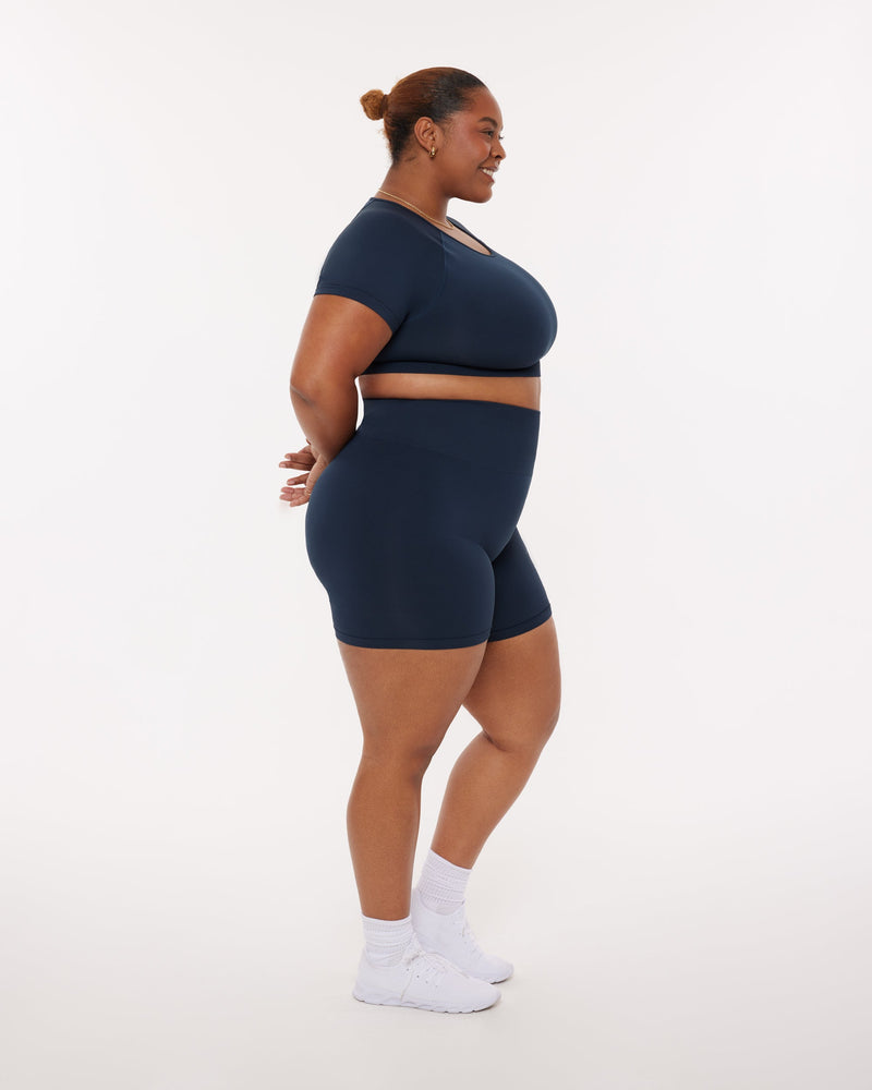 Seamless High-Support Short Sleeve Workout Crop Top