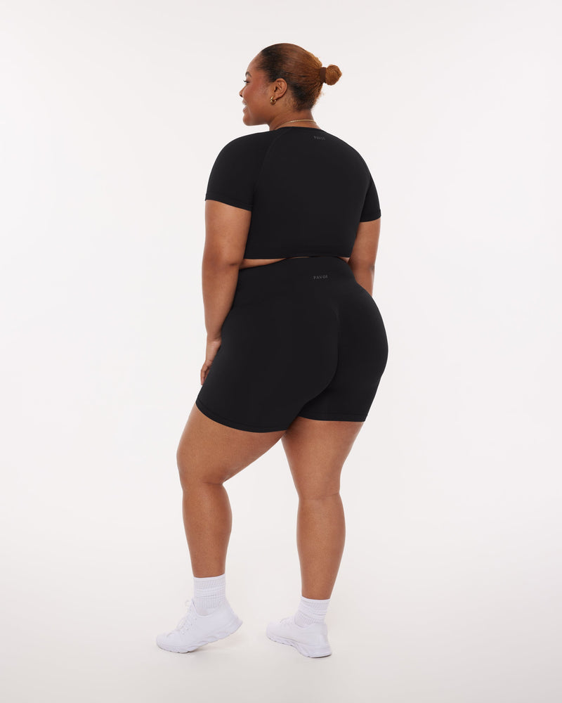 Seamless High-Support Short Sleeve Workout Crop Top