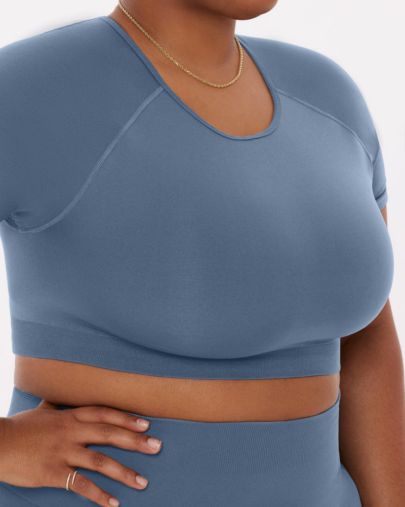 Seamless High-Support Short Sleeve Workout Crop Top