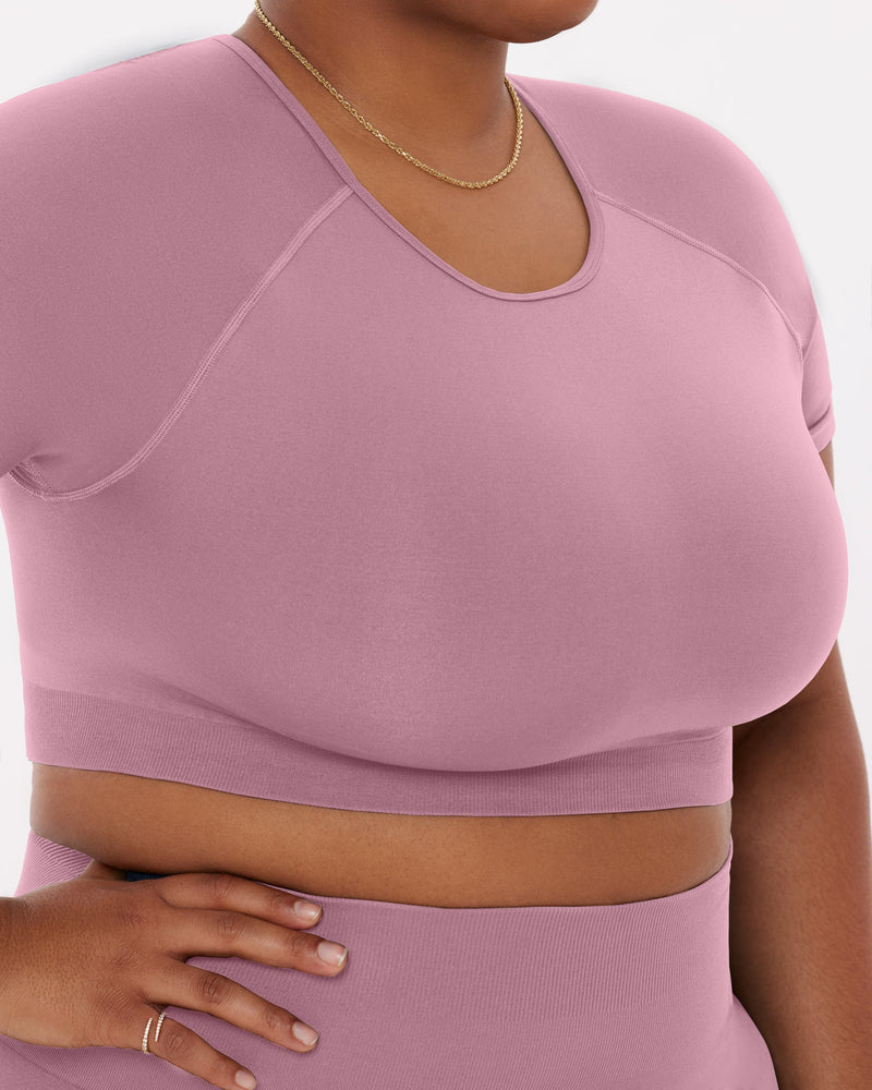 Seamless High-Support Short Sleeve Workout Crop Top