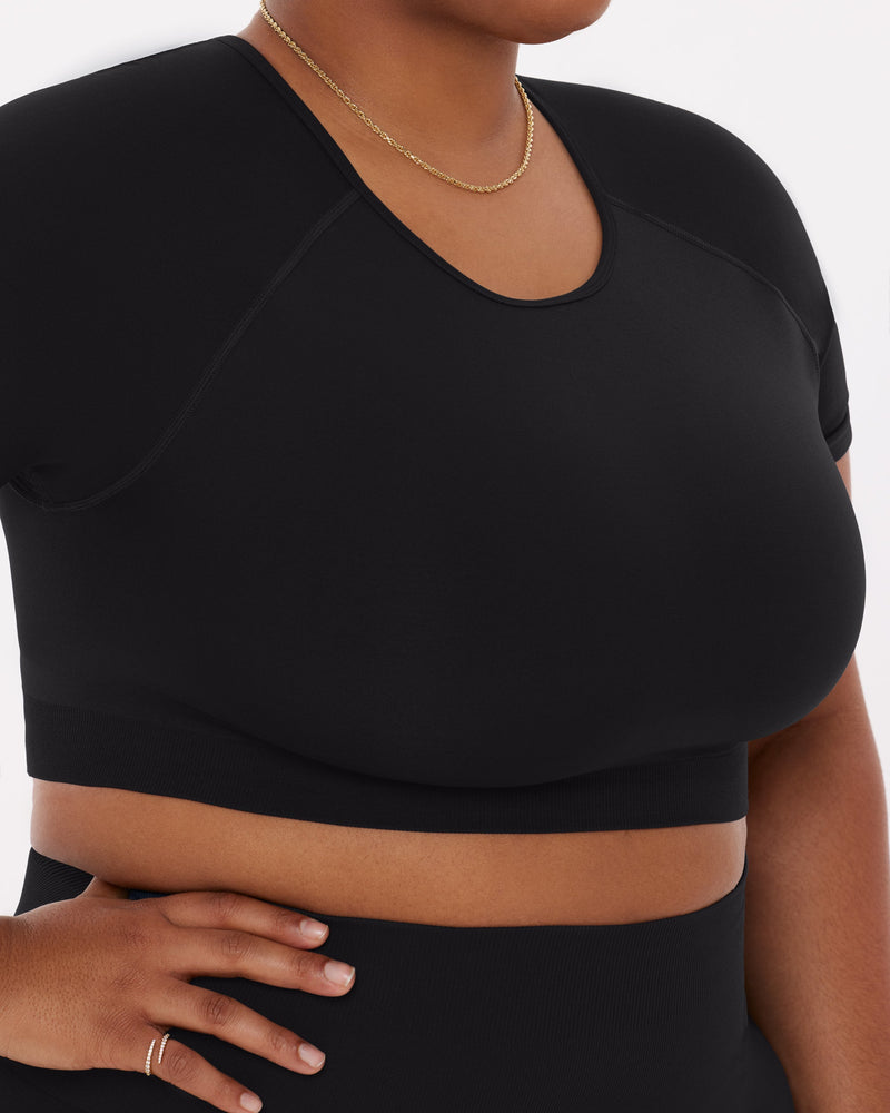 Seamless High-Support Short Sleeve Workout Crop Top