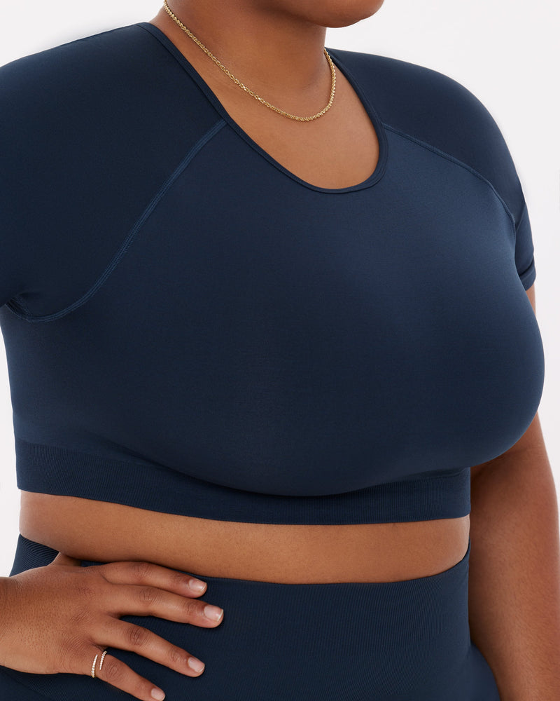 Seamless High-Support Short Sleeve Workout Crop Top