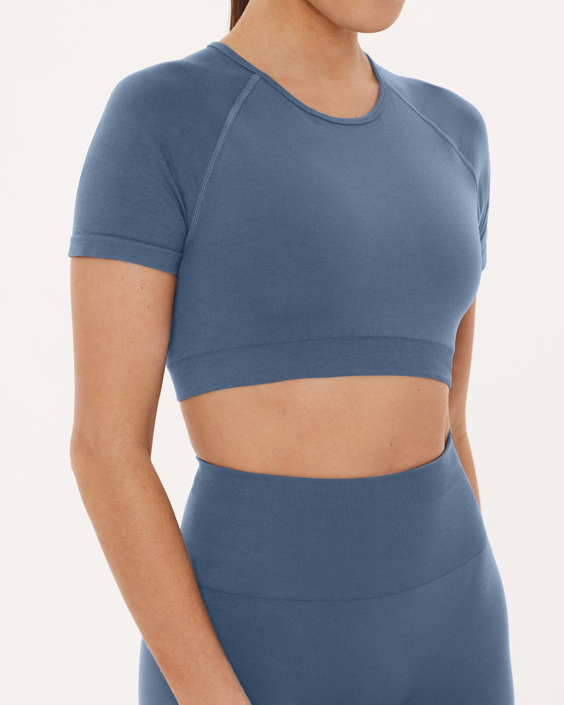 Seamless High-Support Short Sleeve Workout Crop Top