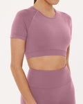 Seamless High-Support Short Sleeve Workout Crop Top