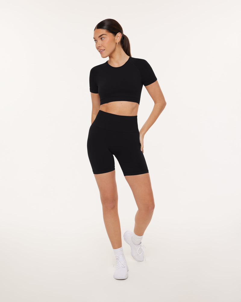 Seamless High-Support Short Sleeve Workout Crop Top