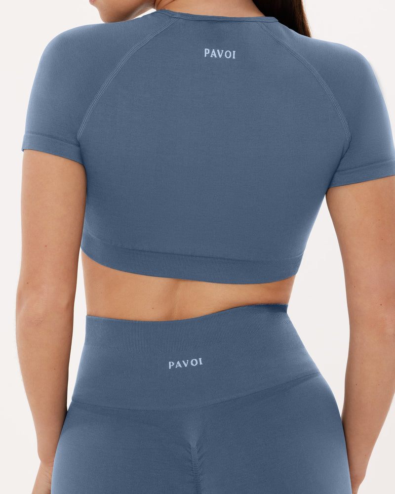 Seamless High-Support Short Sleeve Workout Crop Top