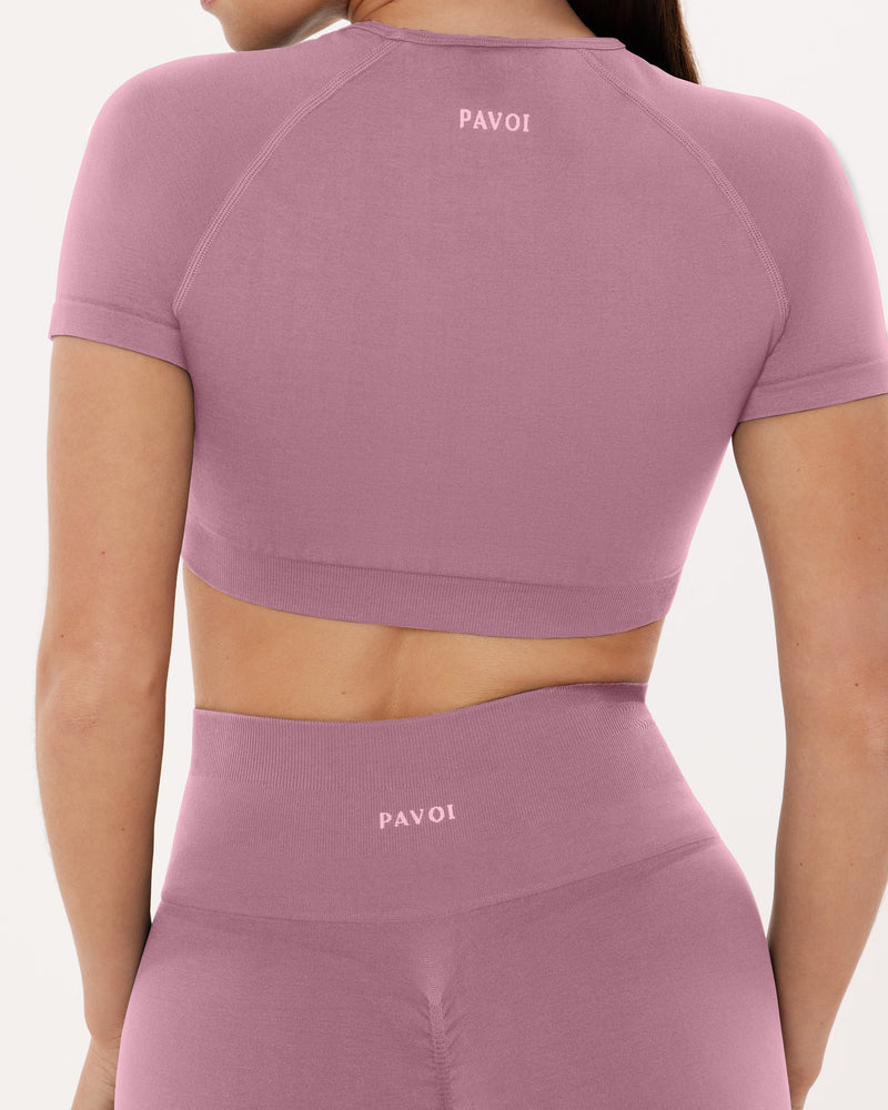 Seamless High-Support Short Sleeve Workout Crop Top