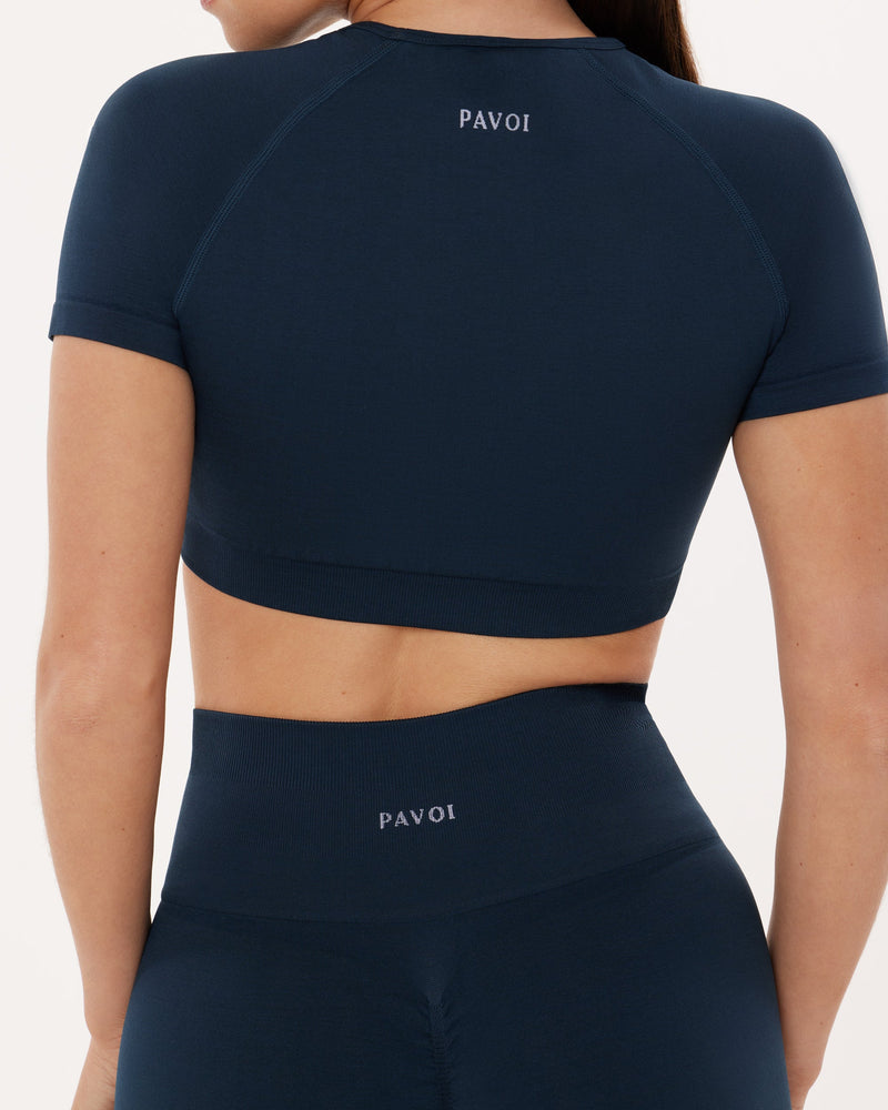 Seamless High-Support Short Sleeve Workout Crop Top