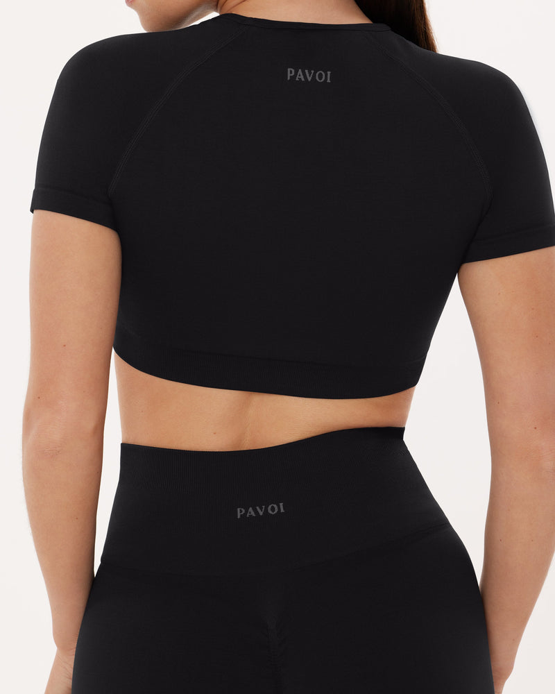 Seamless High-Support Short Sleeve Workout Crop Top