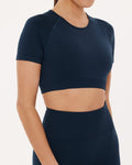 Seamless High-Support Short Sleeve Workout Crop Top