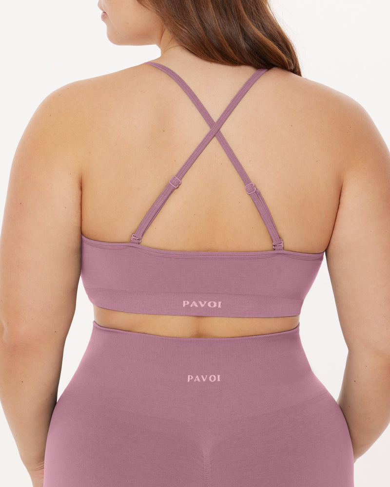 Seamless Padded Sports Bra with Convertible Cami Straps