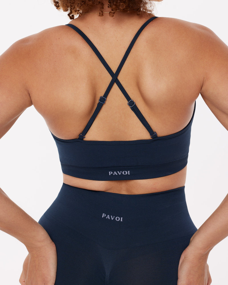 Seamless Padded Sports Bra with Convertible Cami Straps