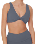 Twist-Front Reversible Padded Sports Bra