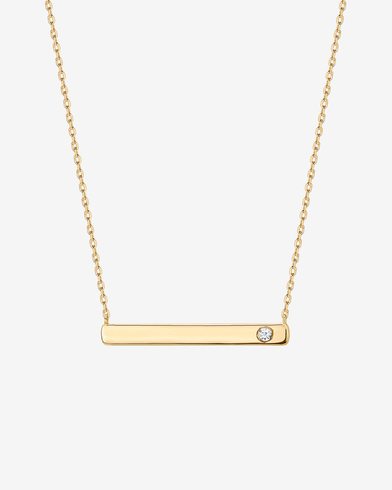 Vermeil Horizontal Birthstone Bar Necklace