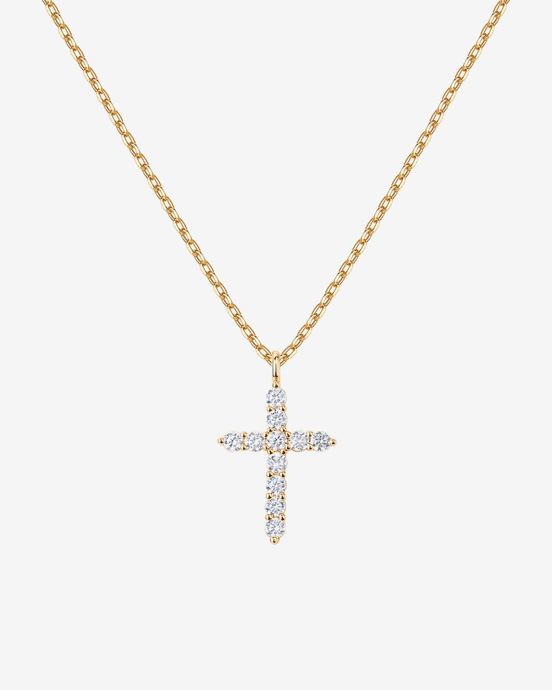 Vermeil Cubic Zirconia Cross Pendant