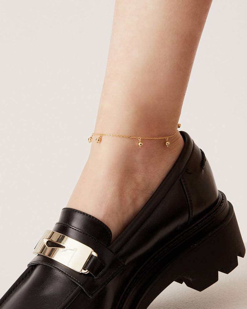 PAVOI - Charm Link Round Gold Anklet