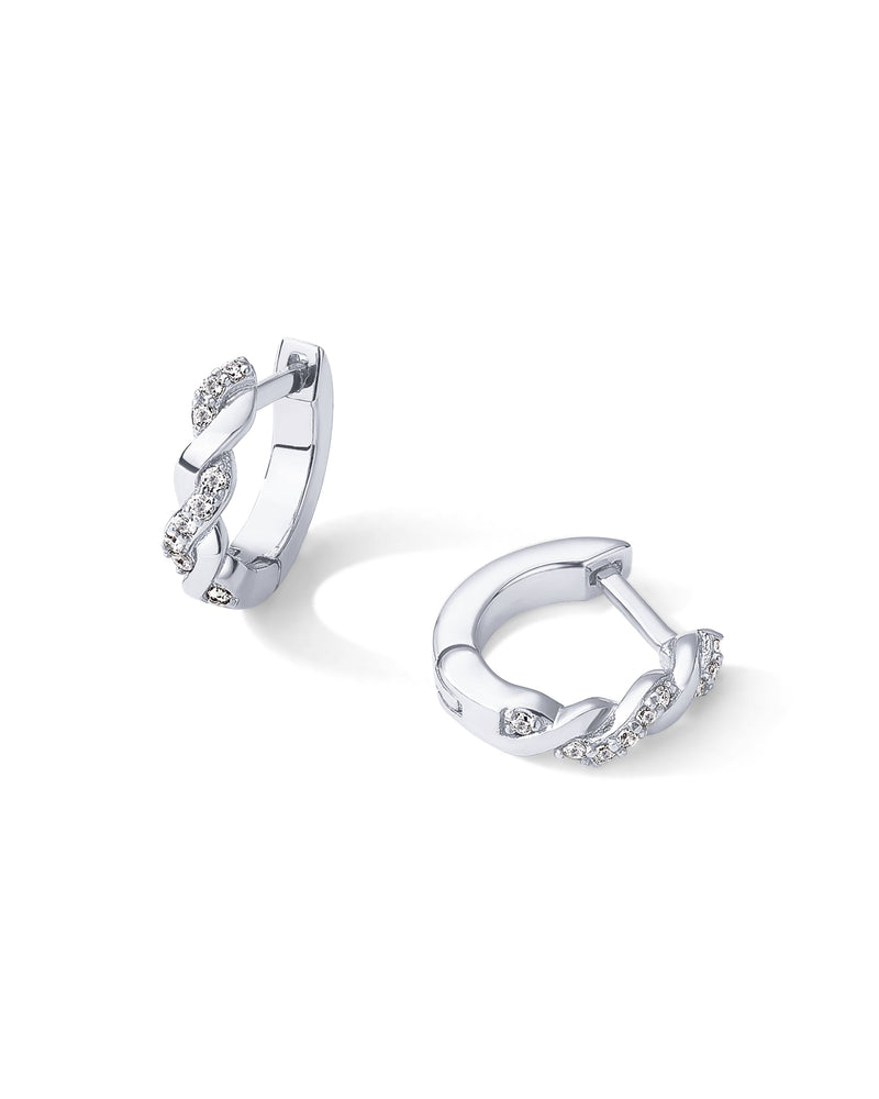 Twisted Cubic Zirconia Huggies