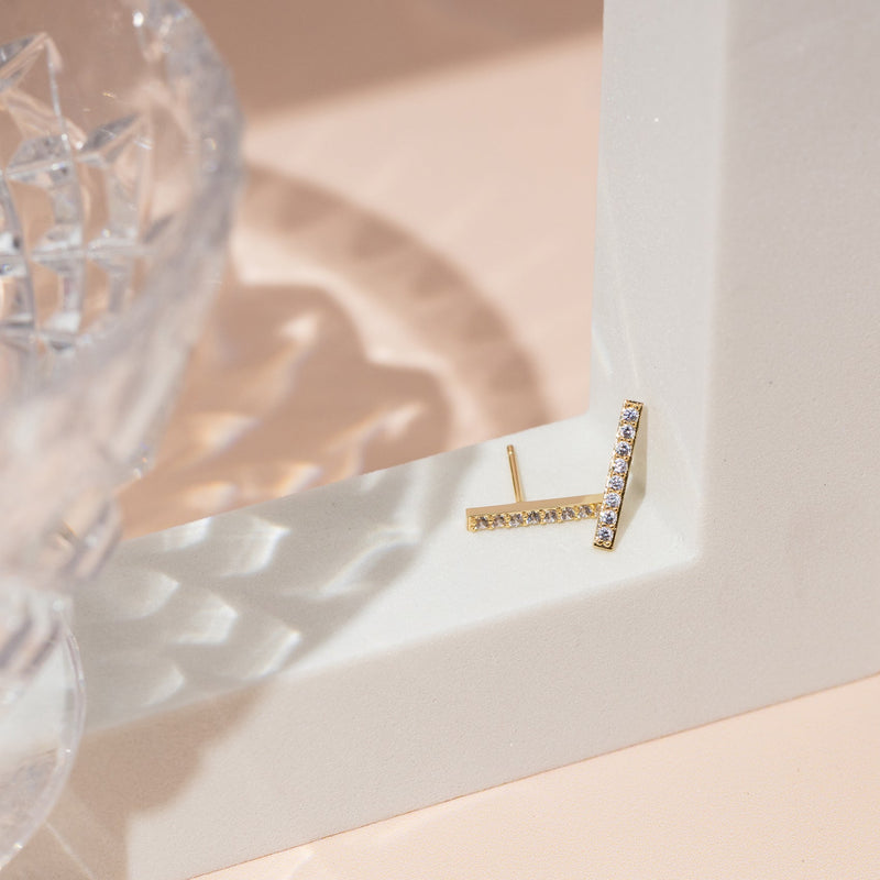 PAVOI - Cubic Zirconia Bar Studs