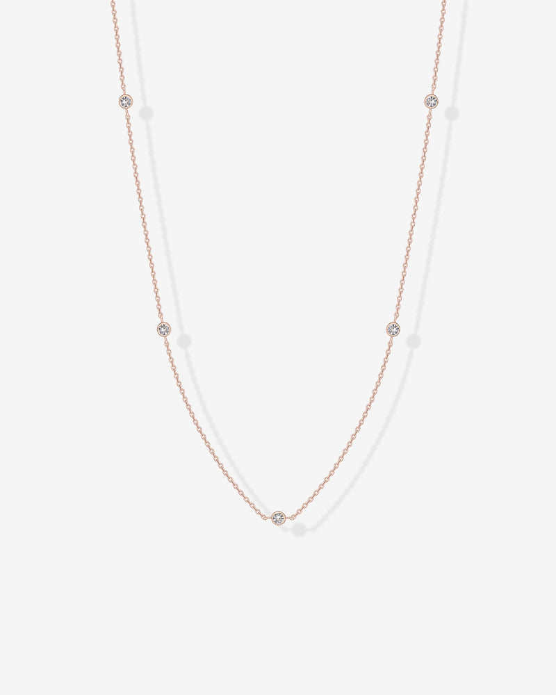 Simulated Diamond Station Necklace