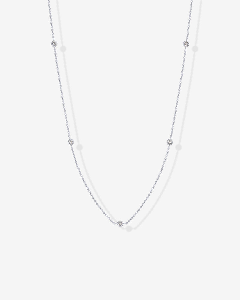 Simulated Diamond Station Necklace