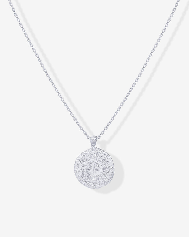 Sun-Moon Engraved Coin Pendant