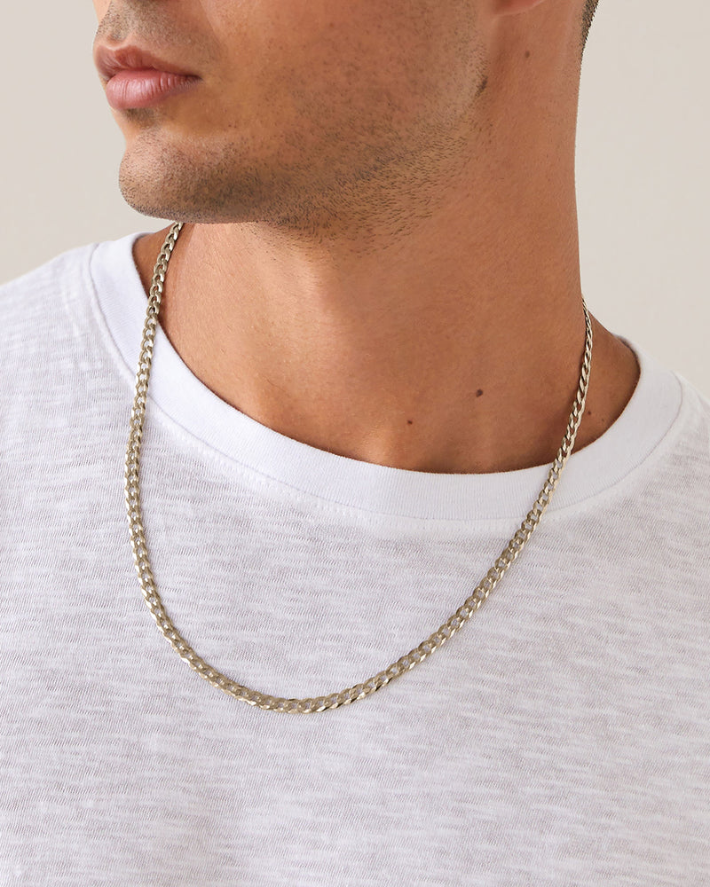 Thin Super Flat Curb Link Chain Necklace