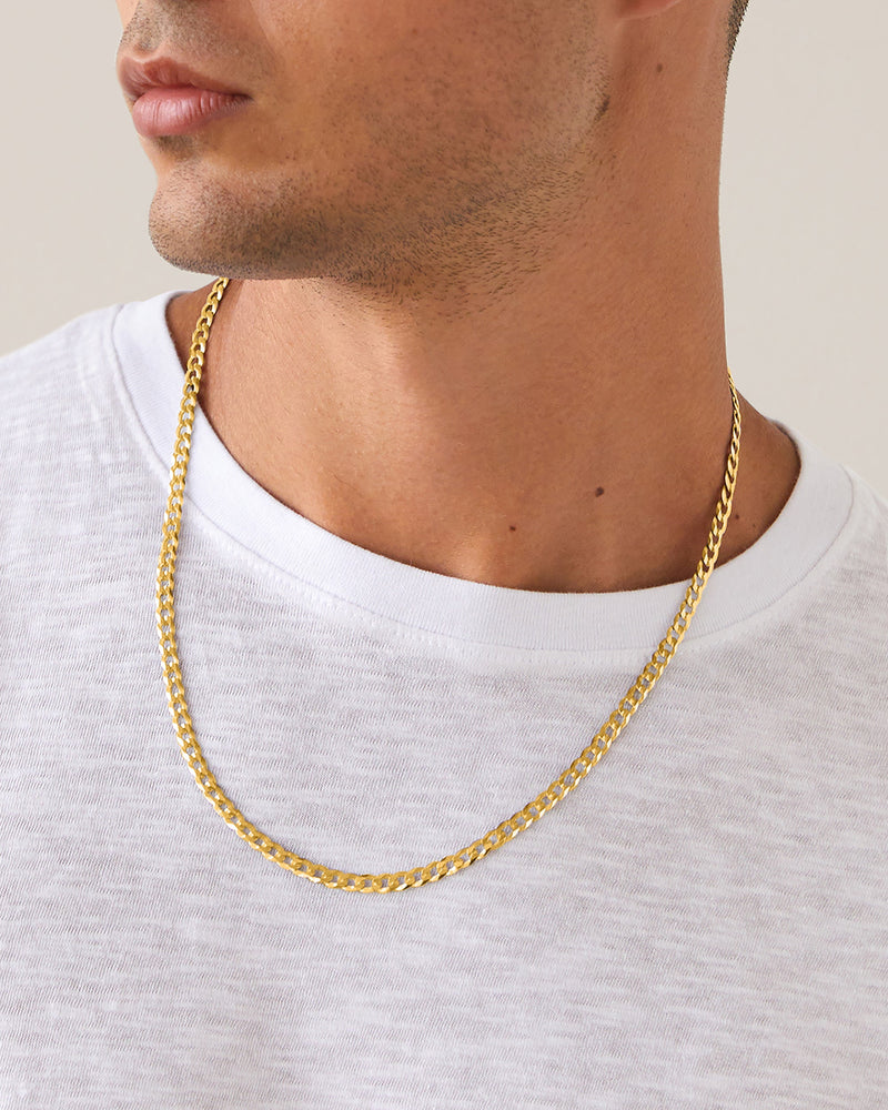 Thin Super Flat Curb Link Chain Necklace