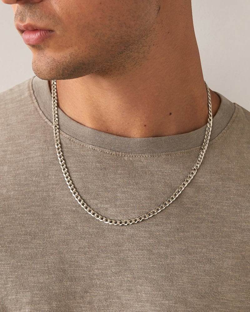 Thick Super Flat Curb Link Chain Necklace