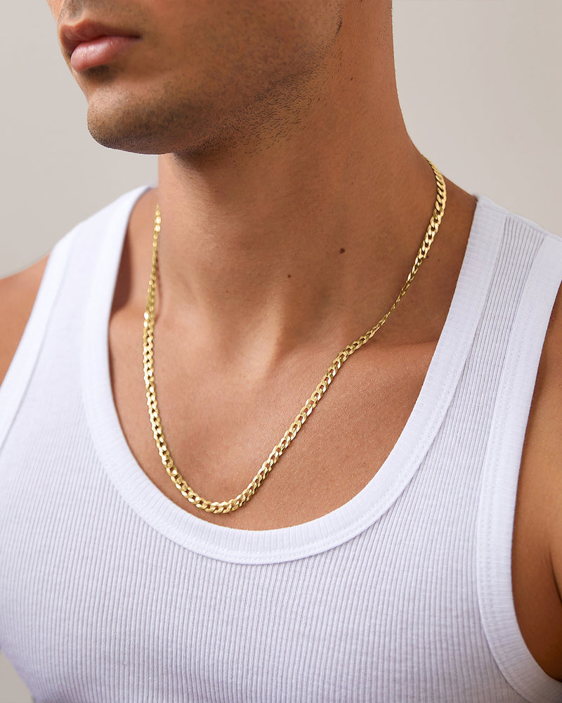 Thick Super Flat Curb Link Chain Necklace