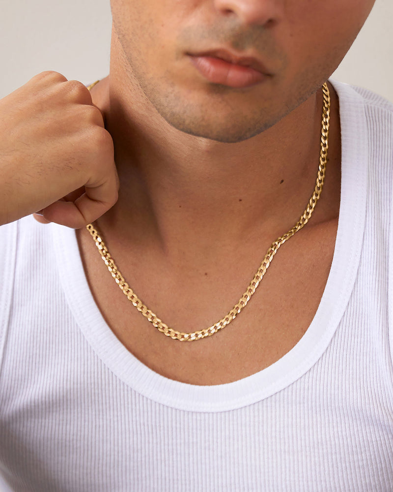 Thick Super Flat Curb Link Chain Necklace