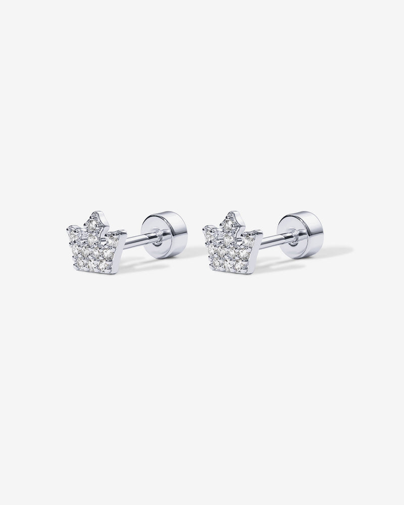 Tiny Crown Screw Back Studs