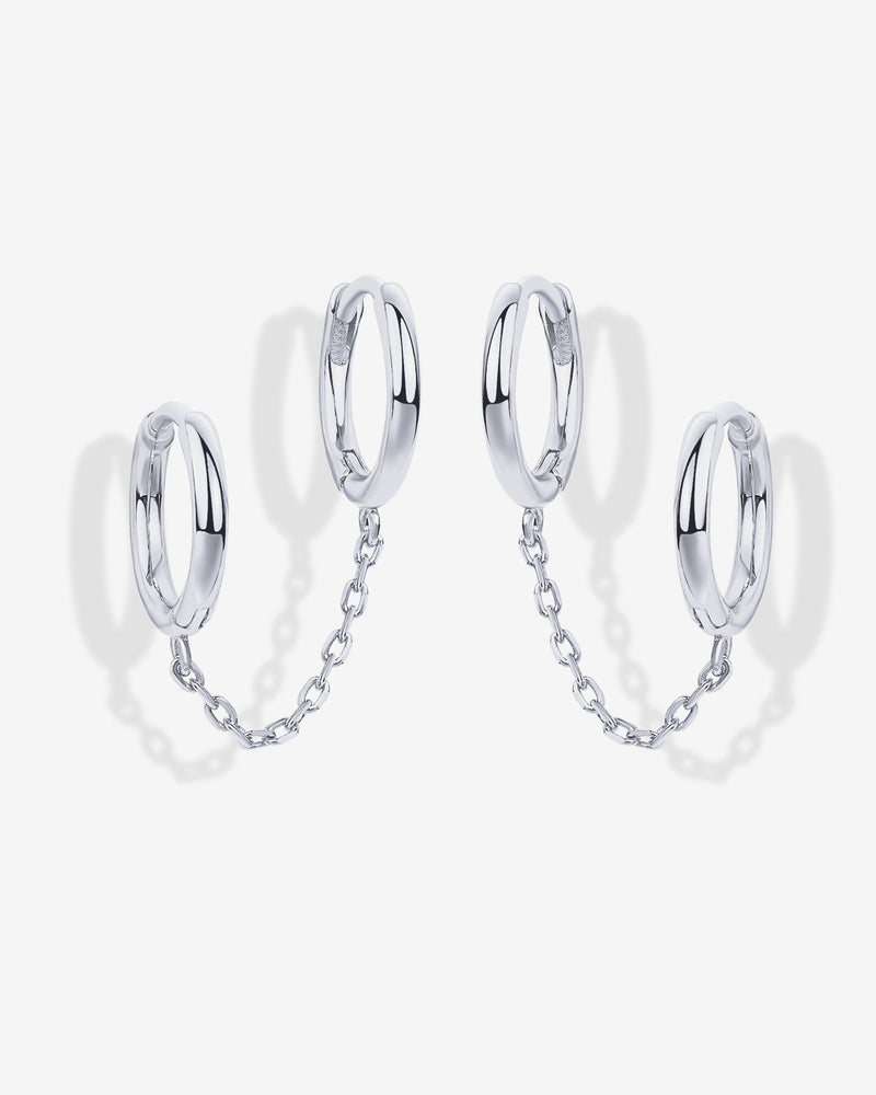 PAVOI - Double Huggie Dangle Chain Earrings