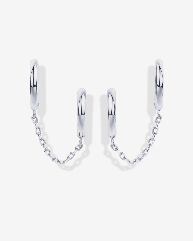 PAVOI - Double Huggie Dangle Chain Earrings