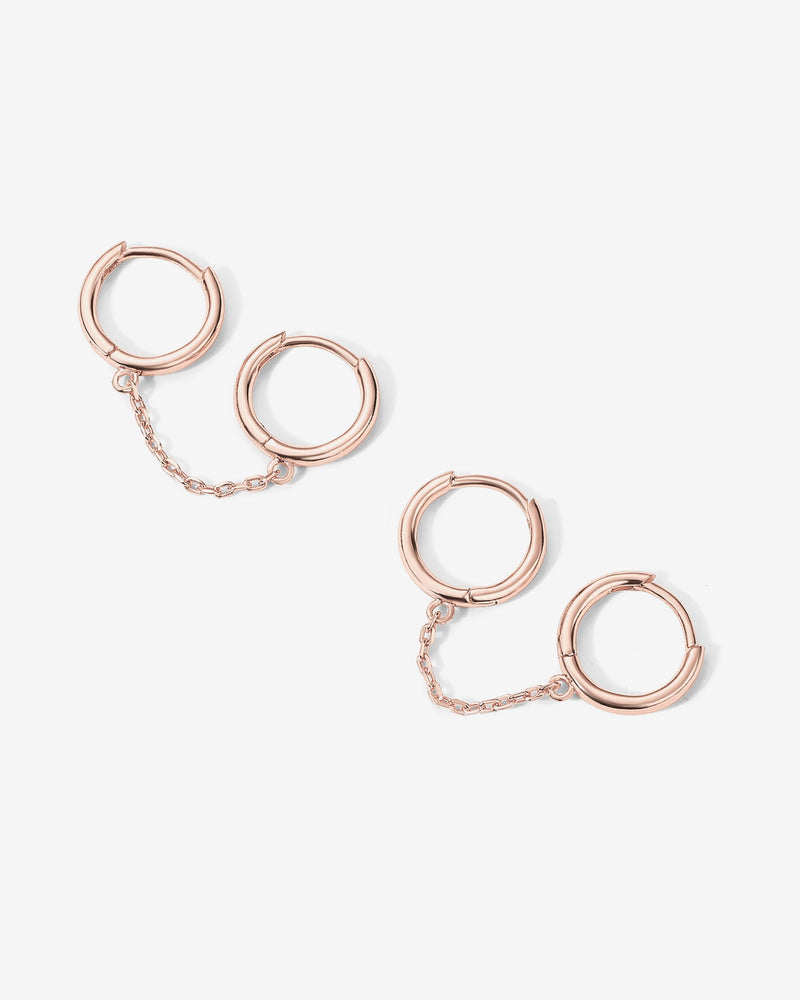 PAVOI - Double Huggie Dangle Chain Earrings