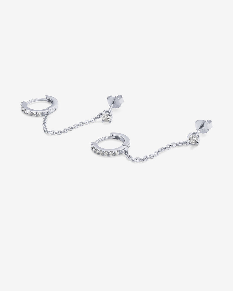 PAVOI - Chained Huggie Hoop with CZ Stud