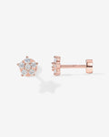 Shinny Flower Stud Screw Back Earrings