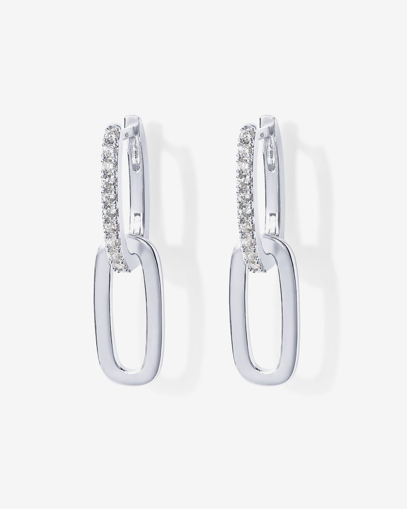 PAVOI - Cubic Zirconia Convertible Paperclip Link Earrings